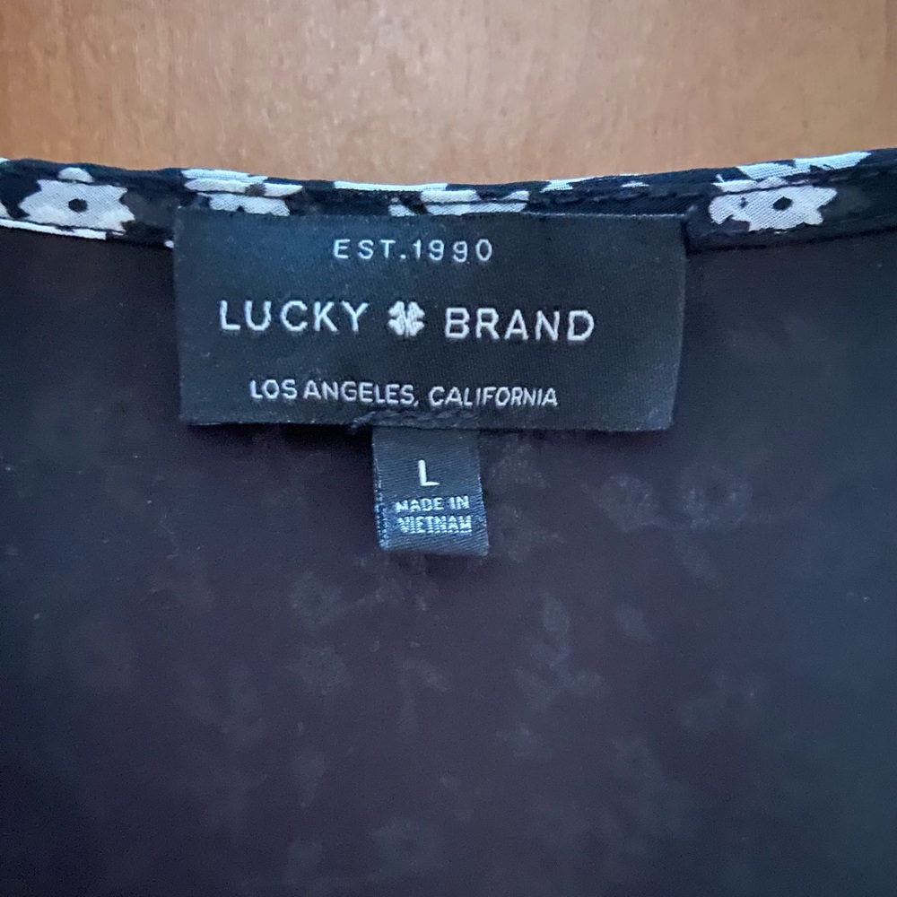 Lucky Brand Black and White Floral Blouse